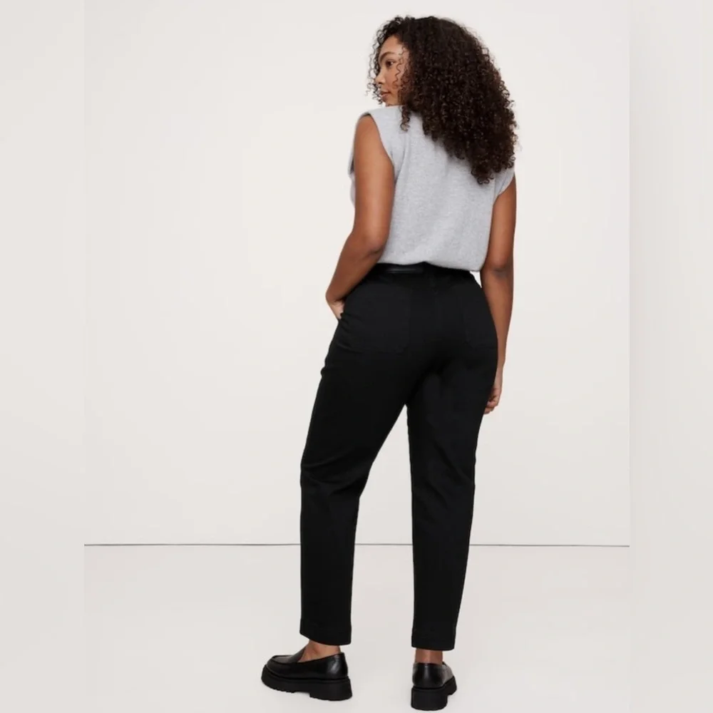 NWT Banana Republic Black Weekender Slim Barrel Pants Sz 14. (#713475)